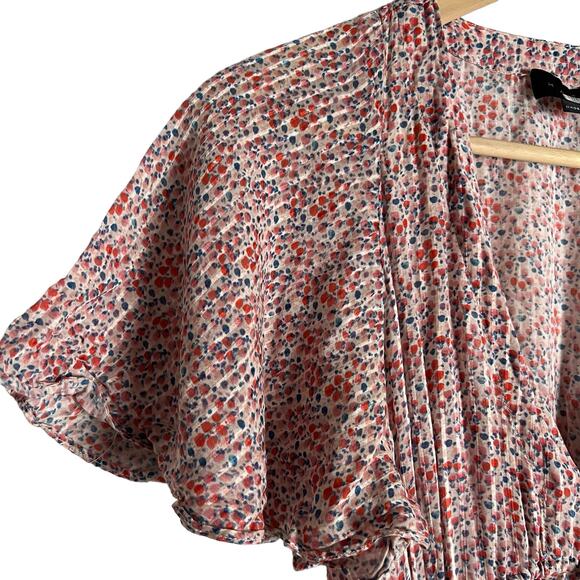 Hatch The Margarette Maternity Printed Flutter Sleeve V-Neck Maxi Dress Size S - Picture 8 of 14